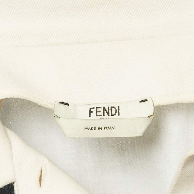Pre Owned Fendi Black Embellished Cotton Blend Mini Dress S