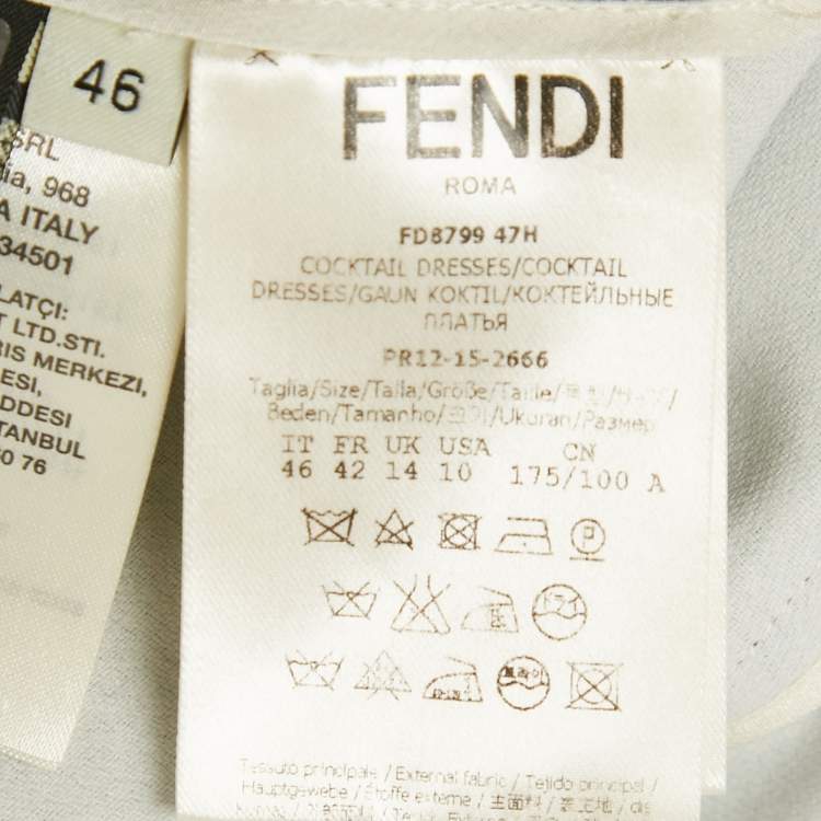 Pre Owned Fendi Black Embellished Cotton Blend Mini Dress S