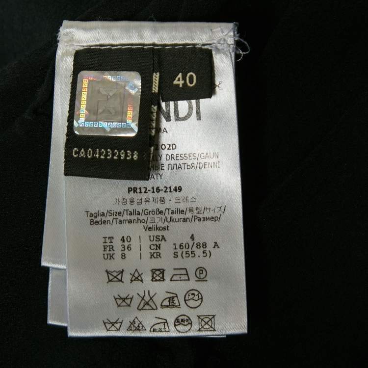 Pre Owned Fendi Blue Crepe Mini Dress L