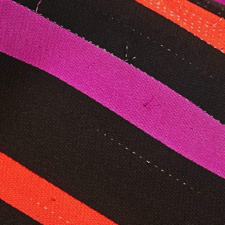 مملوكة مسبقًا Fendi Purple Striped Crepe Shift Dress M