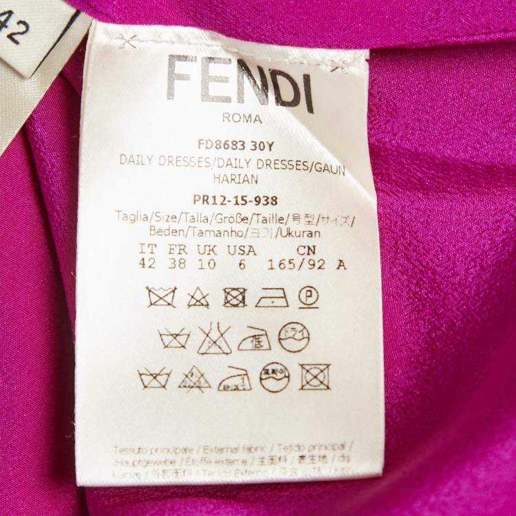 مملوكة مسبقًا Fendi Purple Striped Crepe Shift Dress M