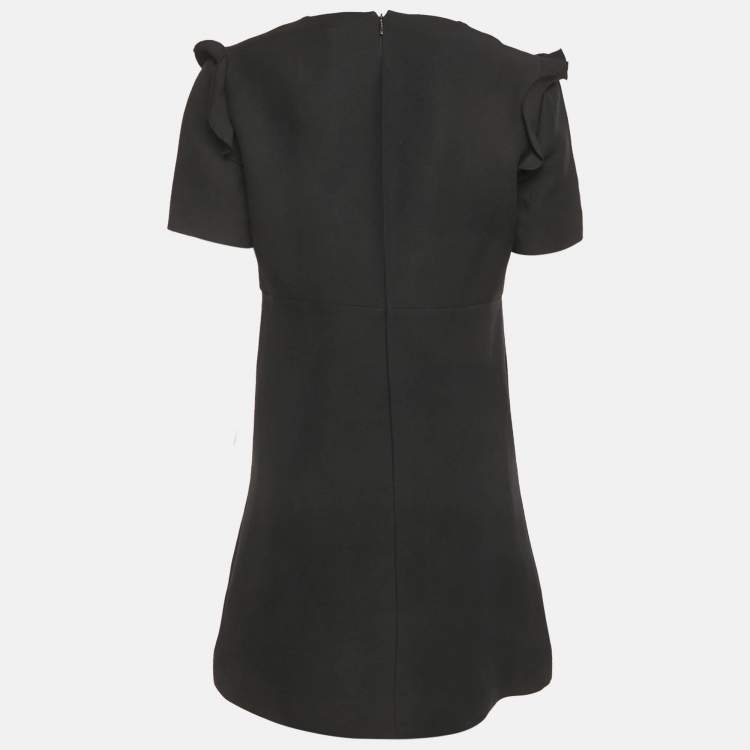 Pre Owned Fendi Black Wool Blend Chain Detail Mini Dress M
