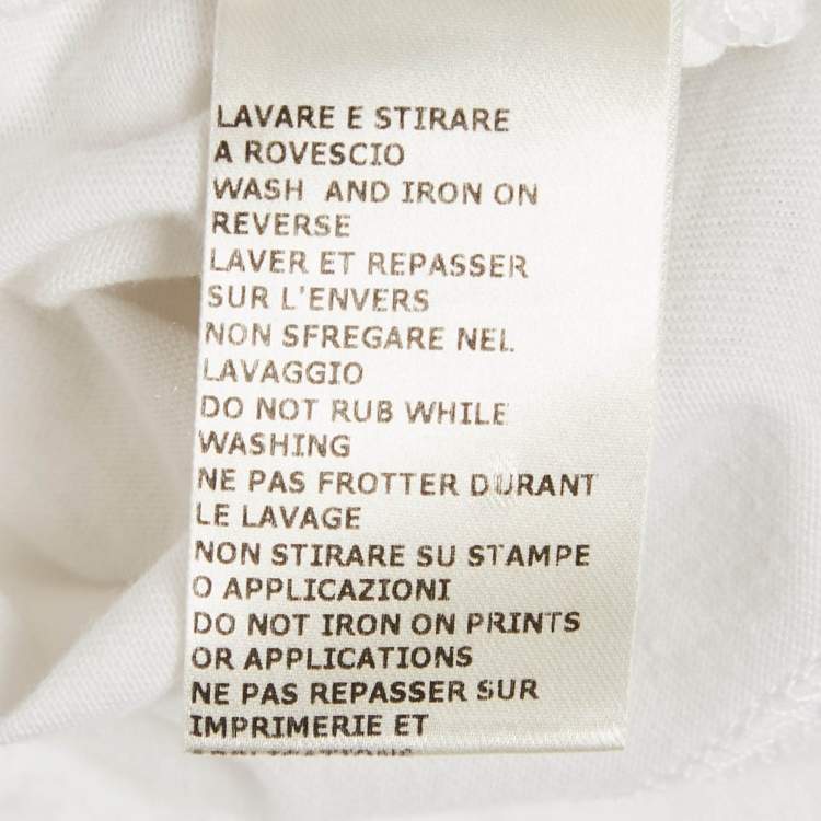 Pre Owned Fendi White Metallic Karl Print Jersey T-Shirt M