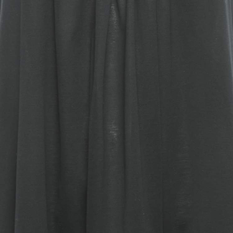Pre Owned Fendi Black Cotton Silk Trimmed Sleeveless Shift Dress L