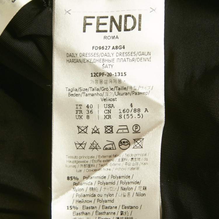 Pre Owned Fendi Brown Zucca Monogram Print Mesh Midi Dress S