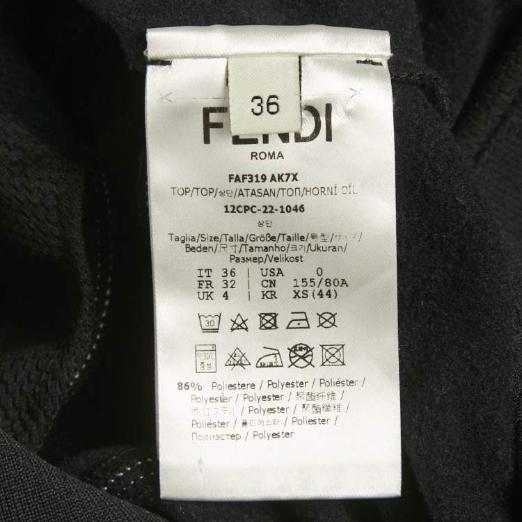 Pre Owned Fendi Black Zucca Print Technical Jersey Zip-Up Jacket and Leggings Set XS