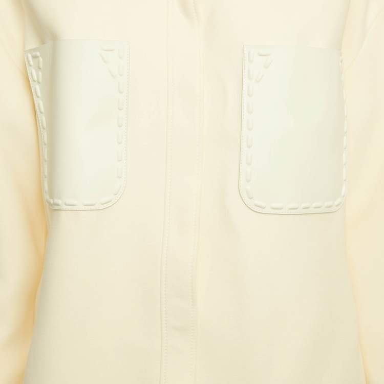 Pre Owned Fendi Cream Wool Blend Button Front Oversized Jacket M
