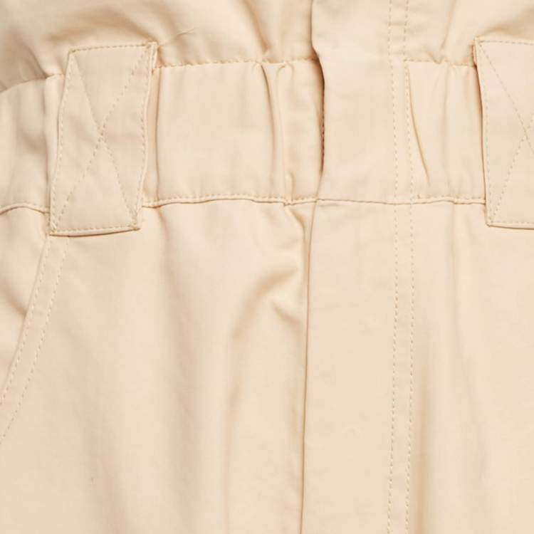 Pre Owned Fendi Beige Cotton Wide Leg Trousers M