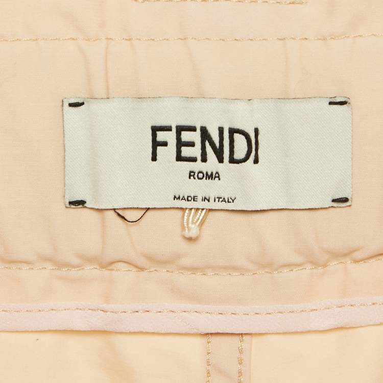 Pre Owned Fendi Beige Cotton Wide Leg Trousers M