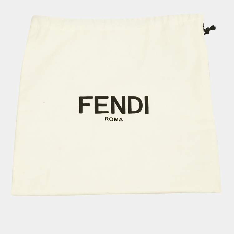 Pre Owned Fendi White Logo Embroidered Denim Gillet Jacket S