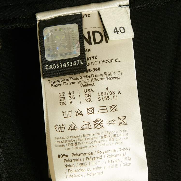 Pre Owned Fendi Black Jersey Embossed Logo Pattern Shorts & Bralette Set S