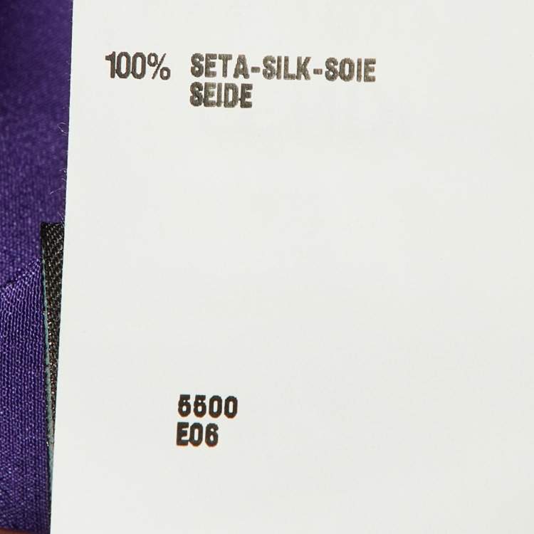 Pre Owned Fendi Purple Silk Cold Shoulder Midi Dress M