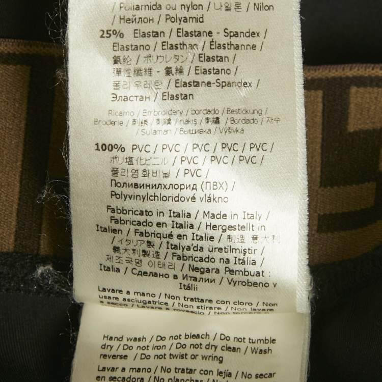 Pre Owned Fendi Black Synthetic Logo Band Cycling Shorts M 