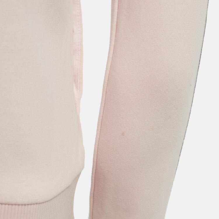Pre Owned Fendi Pink Zucca Band Trim Cotton Zip-Up Jacket S