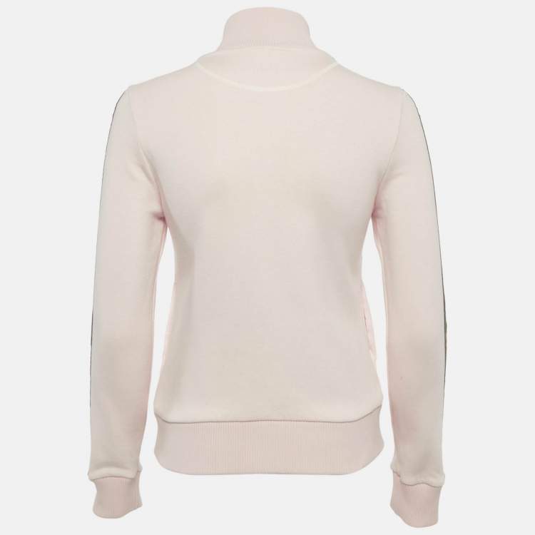 Pre Owned Fendi Pink Zucca Band Trim Cotton Zip-Up Jacket S