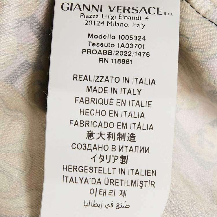 Pre Owned Fendi X Versace Fendace Multicolor Logo Printed Silk Shirt L