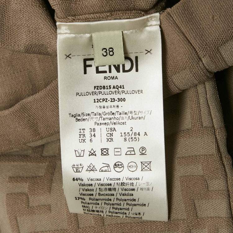 Pre Owned Fendi Brown Monogram Knit Midi Dress S 