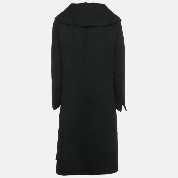Pre Owned Fendi Black Wool Double Breasted Long Coat M