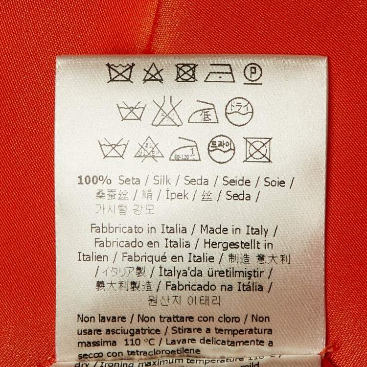 Pre Owned Fendi Orange  Silk Oversized Top S