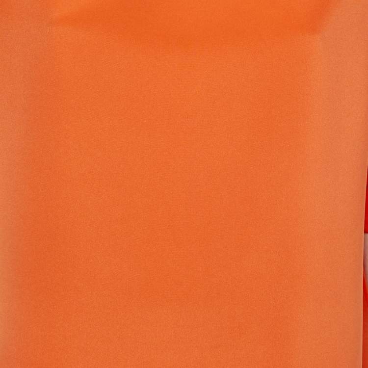 Pre Owned Fendi Orange  Silk Oversized Top S