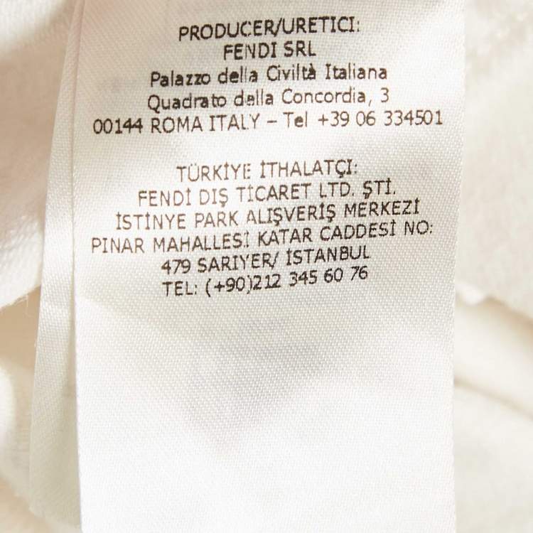 Pre Owned Fendi White Denim Belted Denim Jacket XS