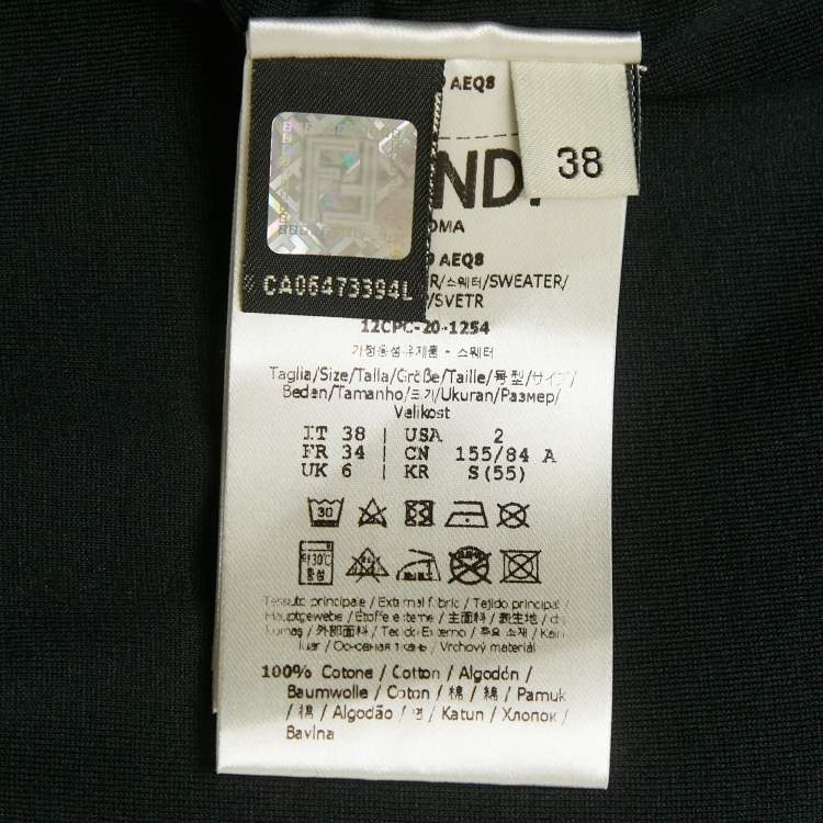 Pre Owned Fendi Black Logo Applique Cotton Tracksuit S