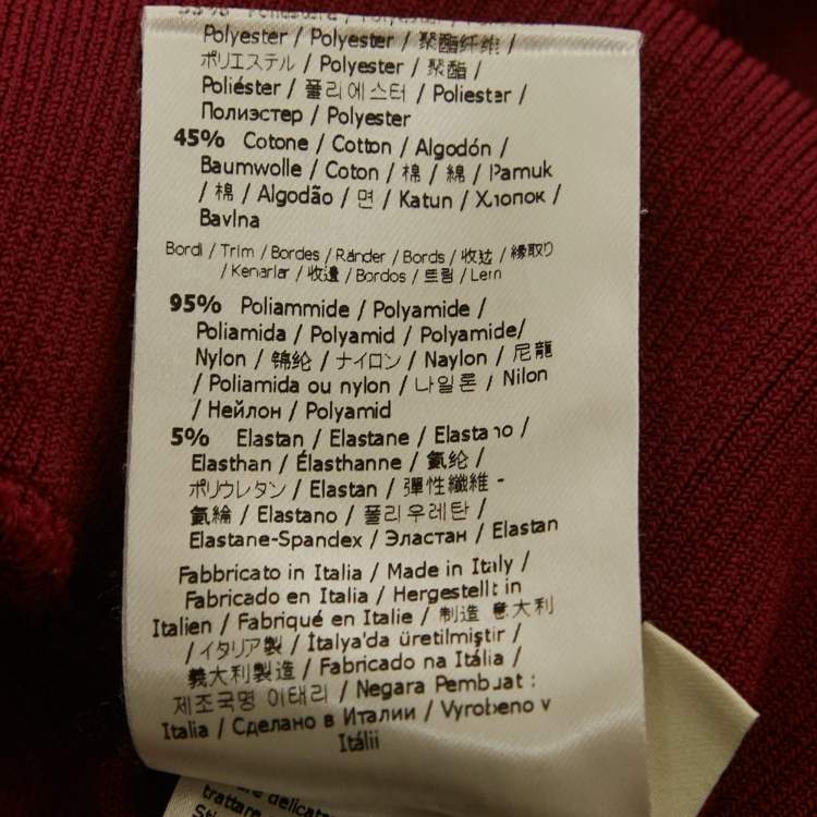 Pre Owned Fendi Red FF Logo Band Detail Jersey Jogger Pants S  