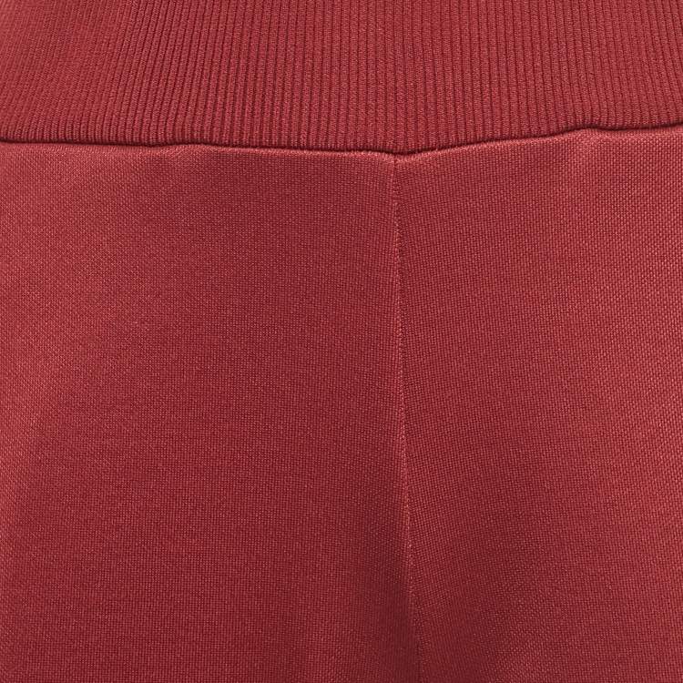 Pre Owned Fendi Red FF Logo Band Detail Jersey Jogger Pants S  
