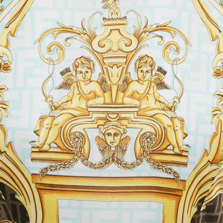 Pre Owned Fendace Multicolor Baroque Print Jersey Bodysuit & Skirt Set M/S