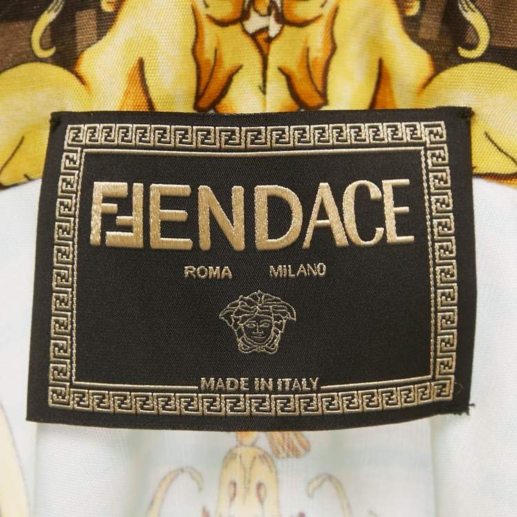 Pre Owned Fendace Multicolor Baroque Print Jersey Bodysuit & Skirt Set M/S