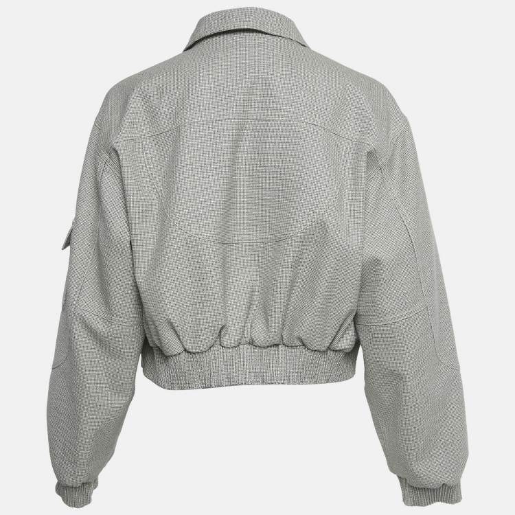 Pre Owned Fendi Monochrome Pattern Wool Blouson M