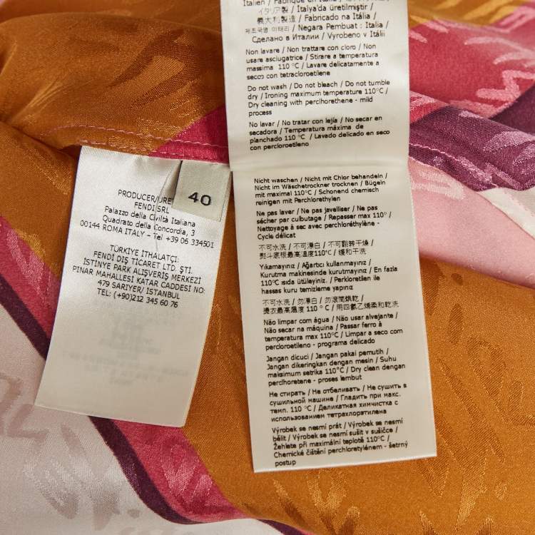 Pre Owned Fendi Multicolor Monogram Print Silk Short Dress M