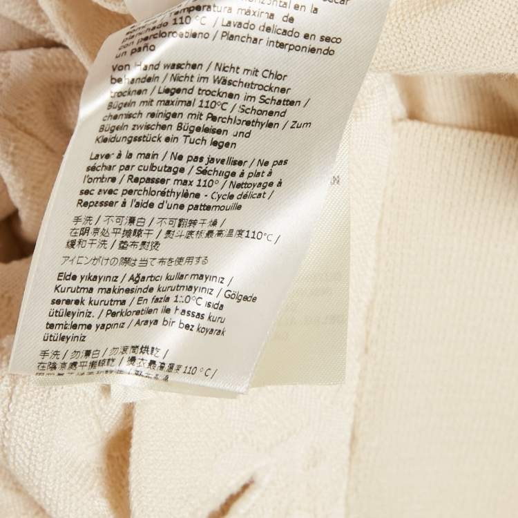 Pre Owned Fendi Cream Lace High Waisted Trousers M