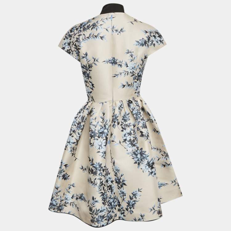 Pre Owned Fendi Grey Embroidered Jacquard Mini Dress M