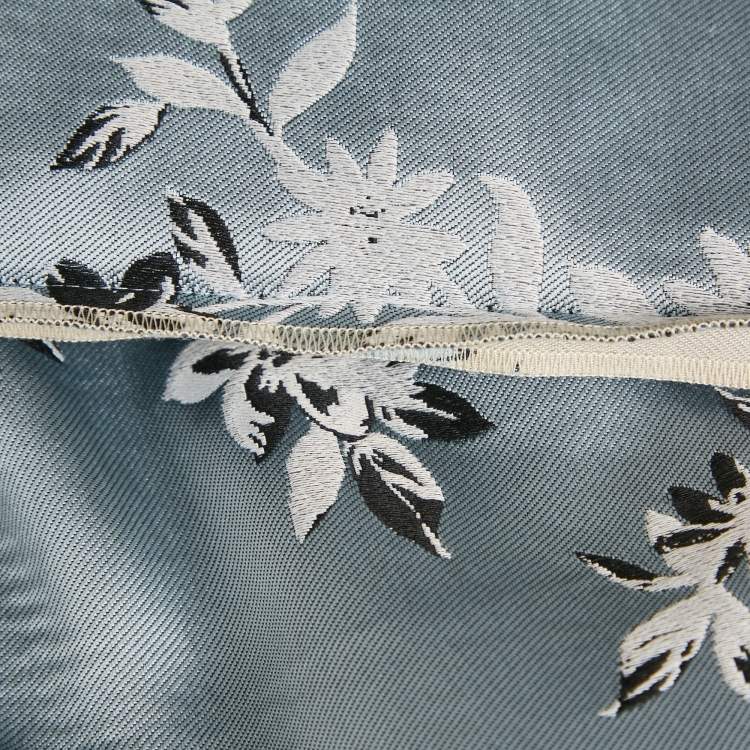 Pre Owned Fendi Grey Embroidered Jacquard Mini Dress M