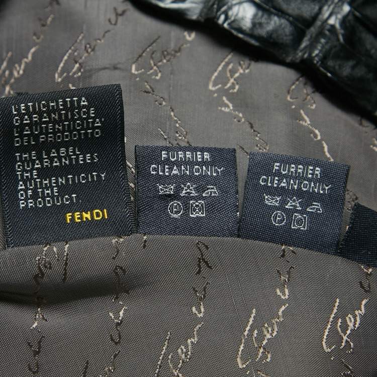 Pre Owned Fendi Grey Real Fur and Genuine Leather Jacket M