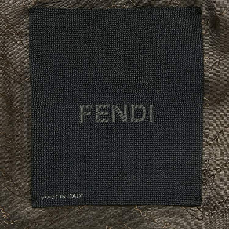 Pre Owned Fendi Grey Real Fur and Genuine Leather Jacket M