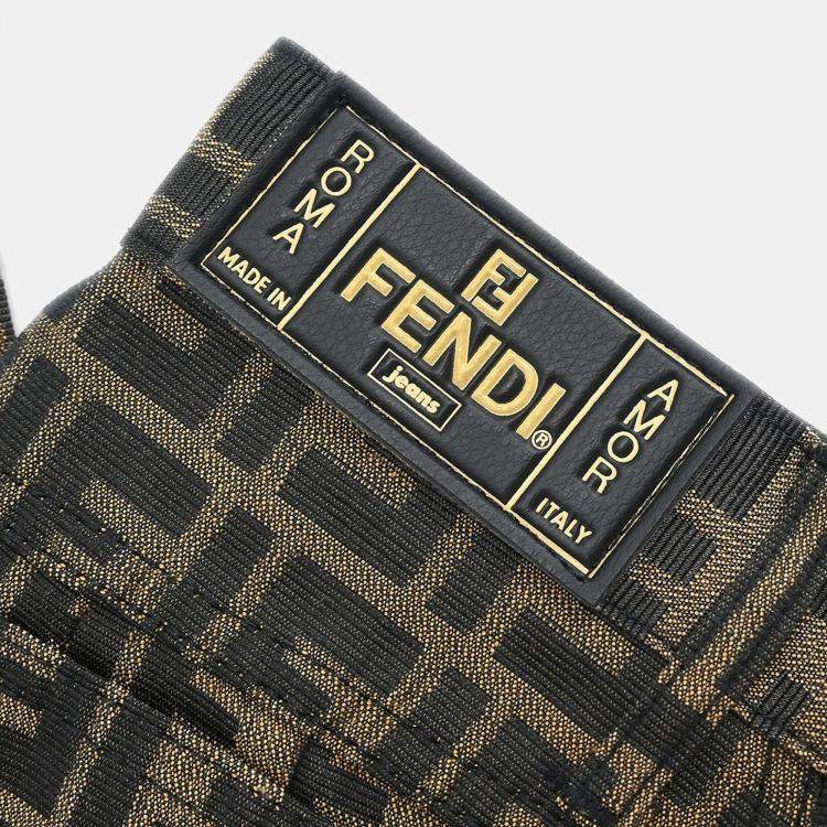 Pre Owned Fendi Zucca Black, Brown Long Pants M
