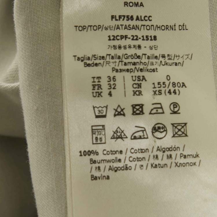 Pre Owned Fendi Grey FF Embossed Chambray Tunic XS