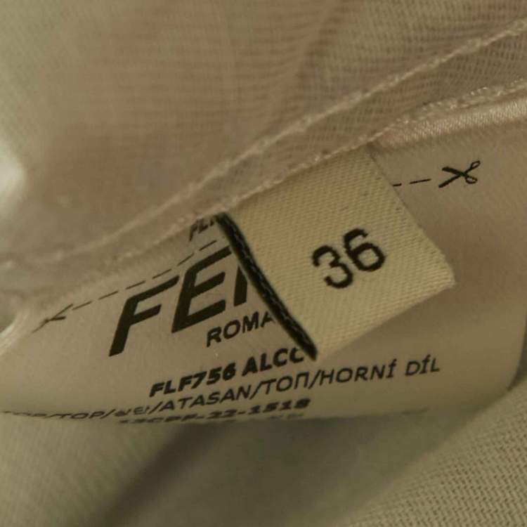 Pre Owned Fendi Grey FF Embossed Chambray Tunic XS