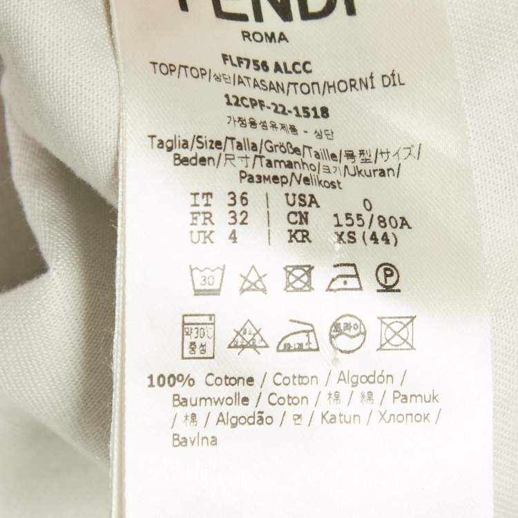 Pre Owned Fendi Grey FF Embossed Chambray Tunic XS