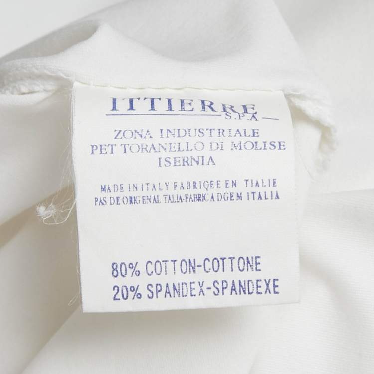 Pre Owned Fendi White Alphabet Lace Trim Jersey Top S