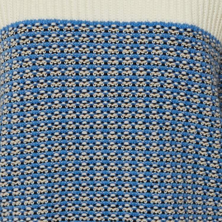 Pre Owned Fendi Blue Wool & Cashmere Knit Hooded Pullover S