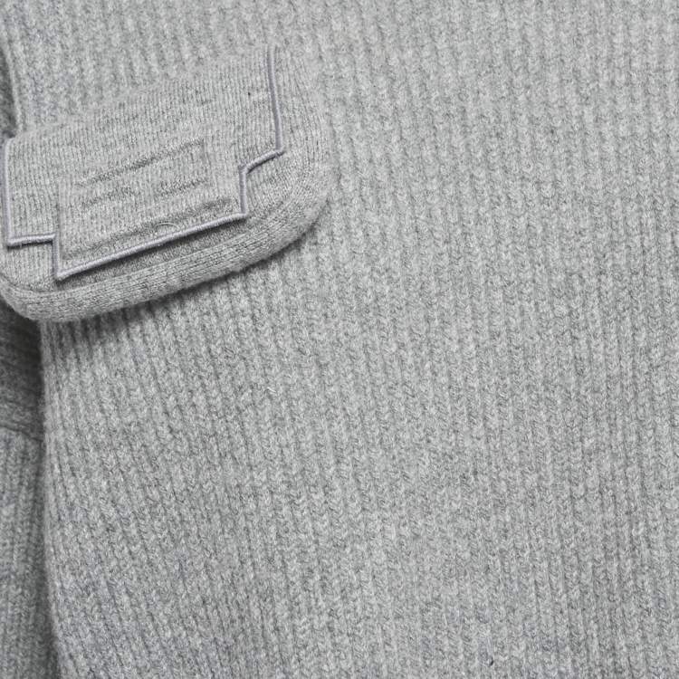 Pre Owned Fendi Grey Cashmere Pocket Detail Sweater S