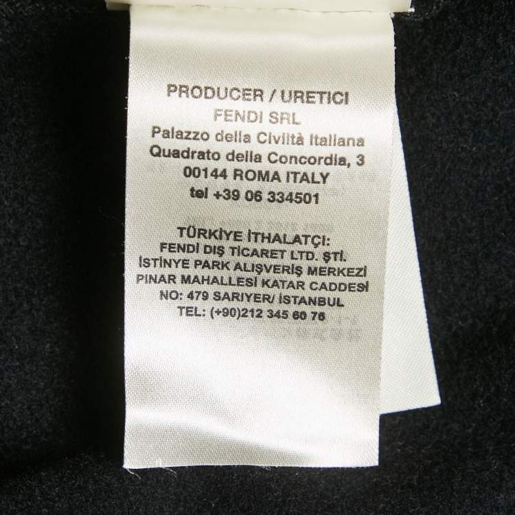 Pre Owned Fendi Black Jersey Logo Band Zip-Up Track Jacket S