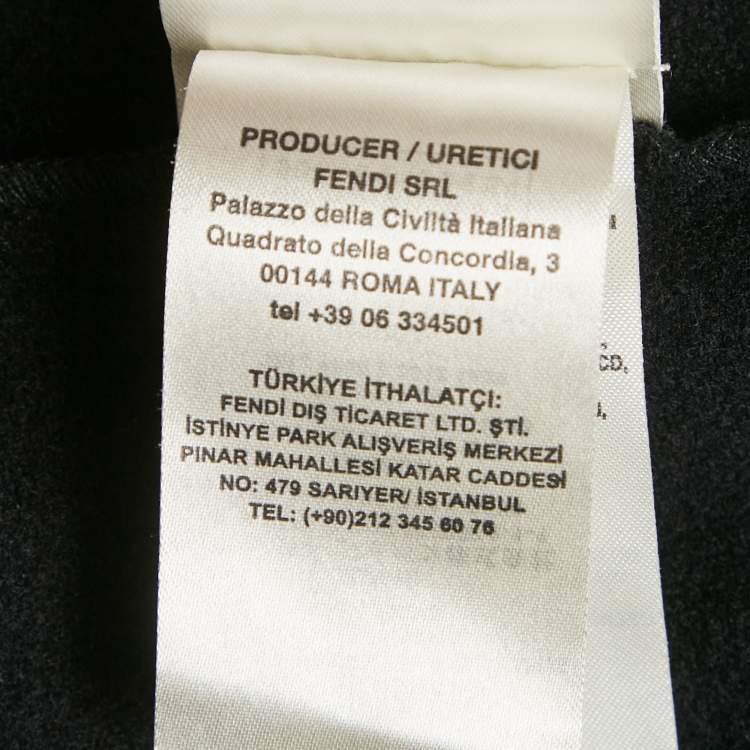 Pre Owned Fendi Black Jersey Logo Band Zip-Up Track Jacket S