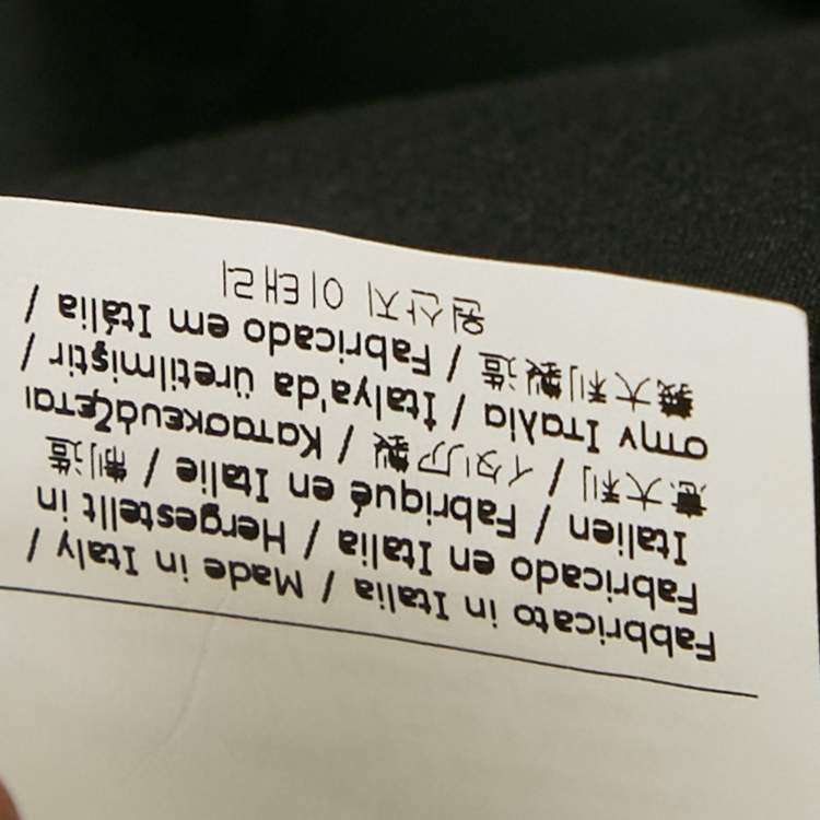 Pre Owned Fendi Black Floral Patterned Wool Blend Open Front Coat S