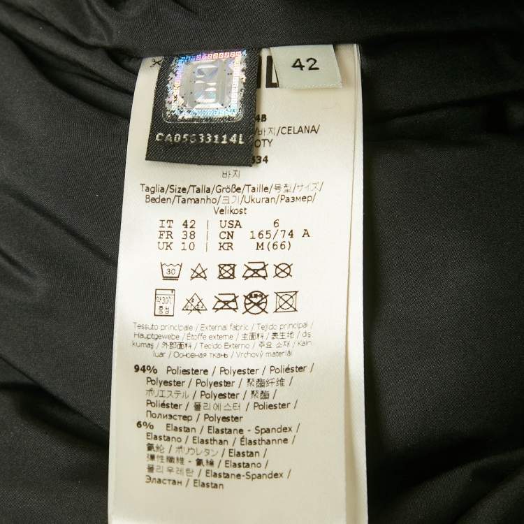 Pre Owned Fendi Black Logo Strip Holographic Ski Pants M