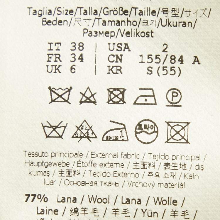 Pre Owned Fendi Cream Wool Blend Cape Coat S