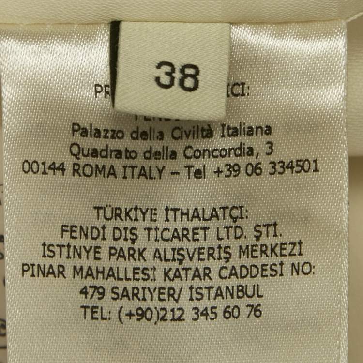 Pre Owned Fendi Cream Wool Blend Cape Coat S